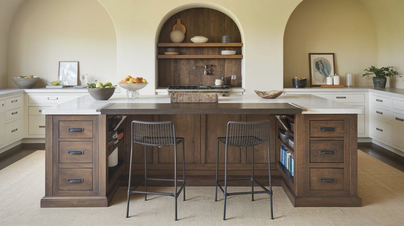 Kitchen Island Room Divider in Small Open Concept Home