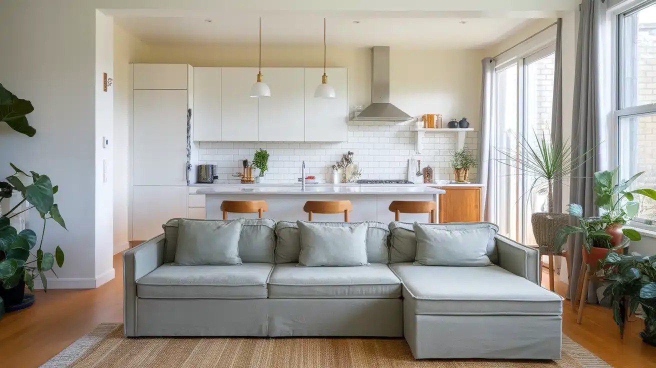 Low-Profile Furniture Preserving Sightlines in Small Great Room