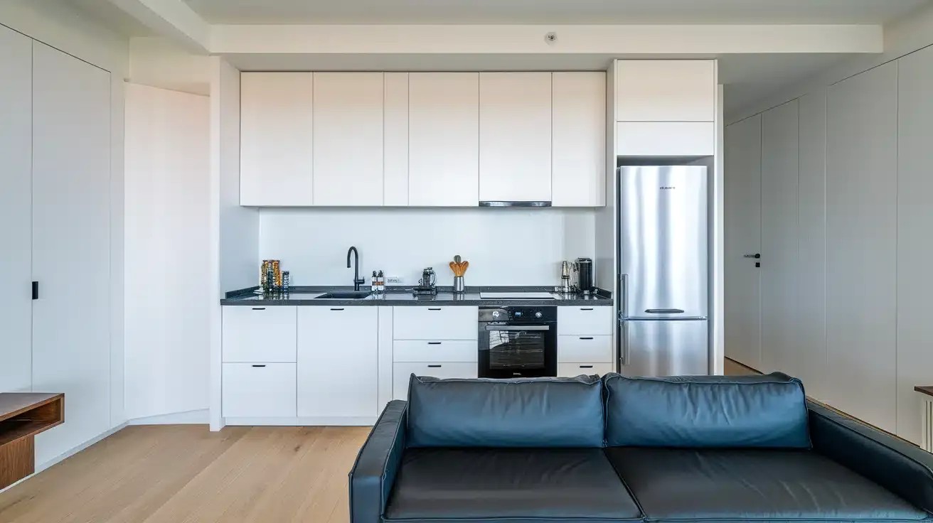 Single Wall Kitchen Layout in Small Open Concept House