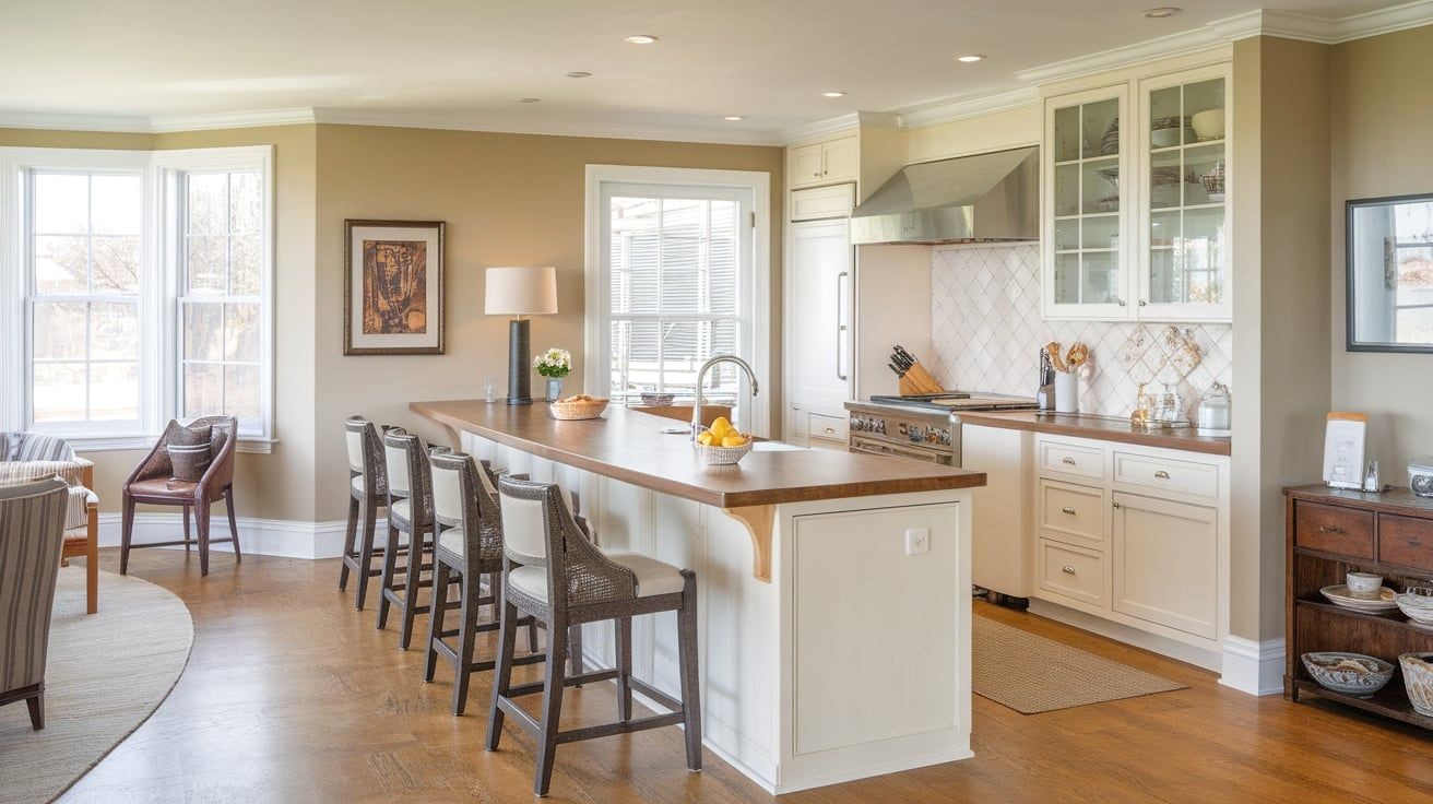 Kitchen Peninsula Boundary in Compact Open Layout