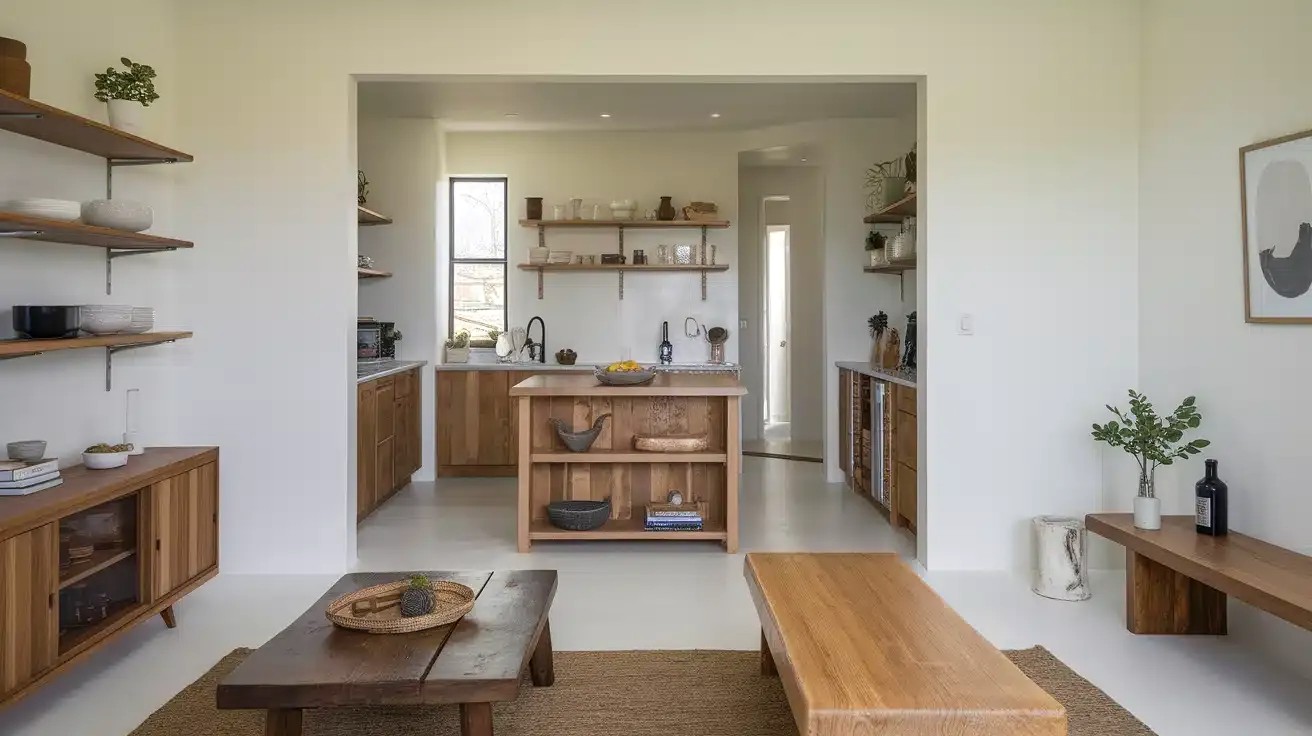 Repeating Textures and Materials in Open Concept Home