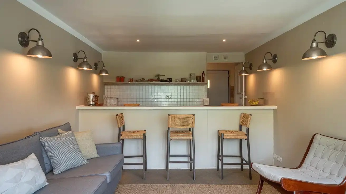 Wall-Mounted Sconces in Small Open Concept Interior