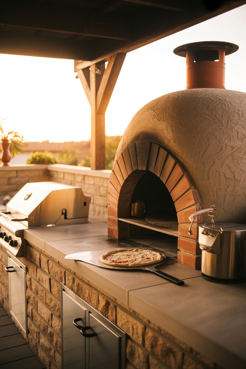4. A Wood-Fired Pizza Oven as a Statement Cooking Feature
