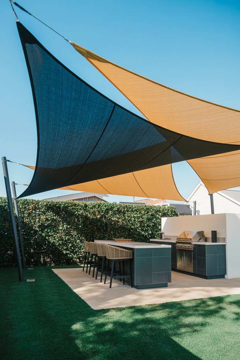 5. A Covered Kitchen Paired with an Adjacent Dining Area