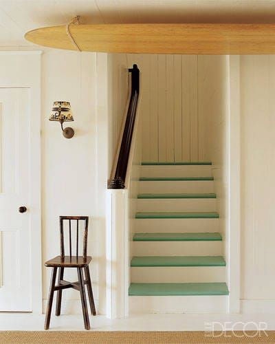 Stenciled Moroccan Painted Floor in Entryway