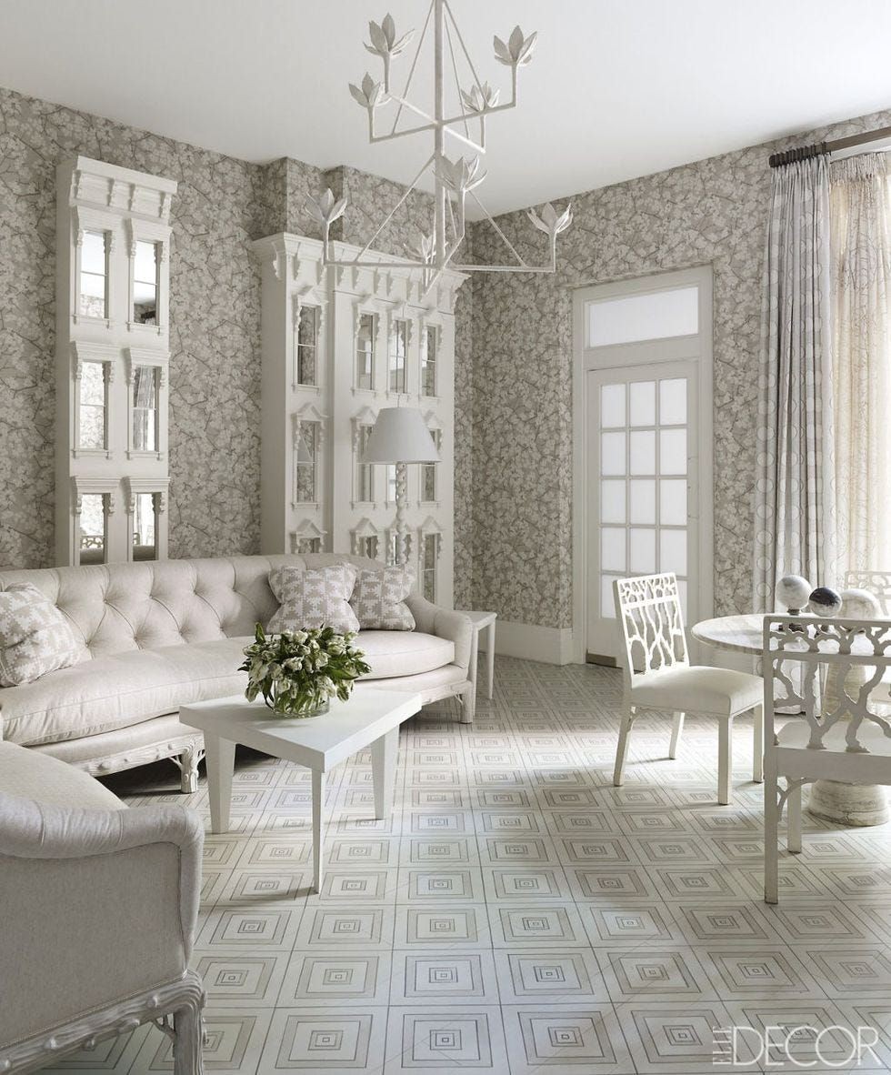 Striped Painted Floor in Narrow Hallway