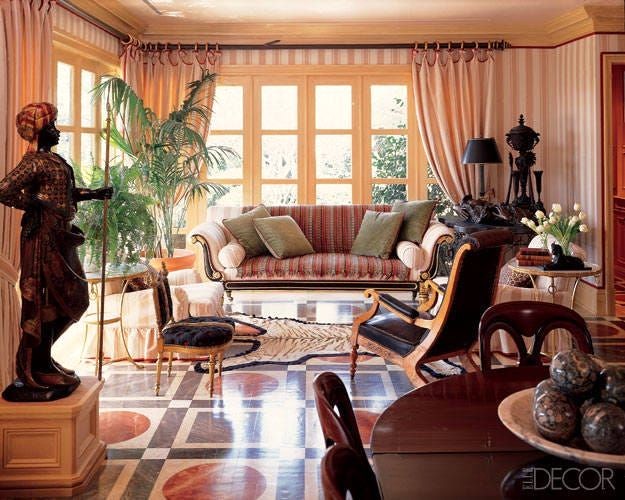 Painted Floor Transitioning Color Between Rooms