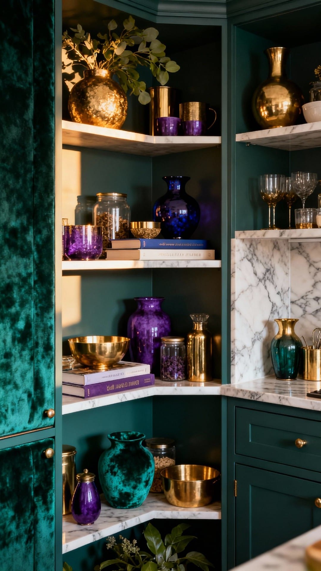 A Corner Pantry Styled with Matching, Labeled Canisters