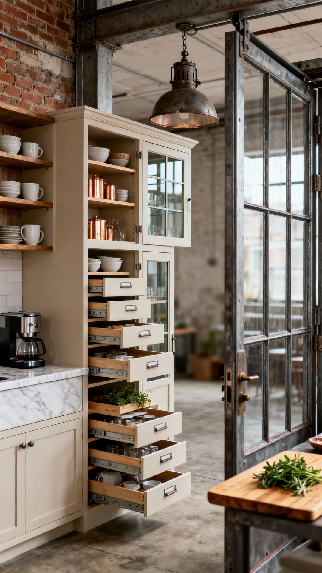 A Tall, Floor-to-Ceiling Corner Pantry Cabinet
