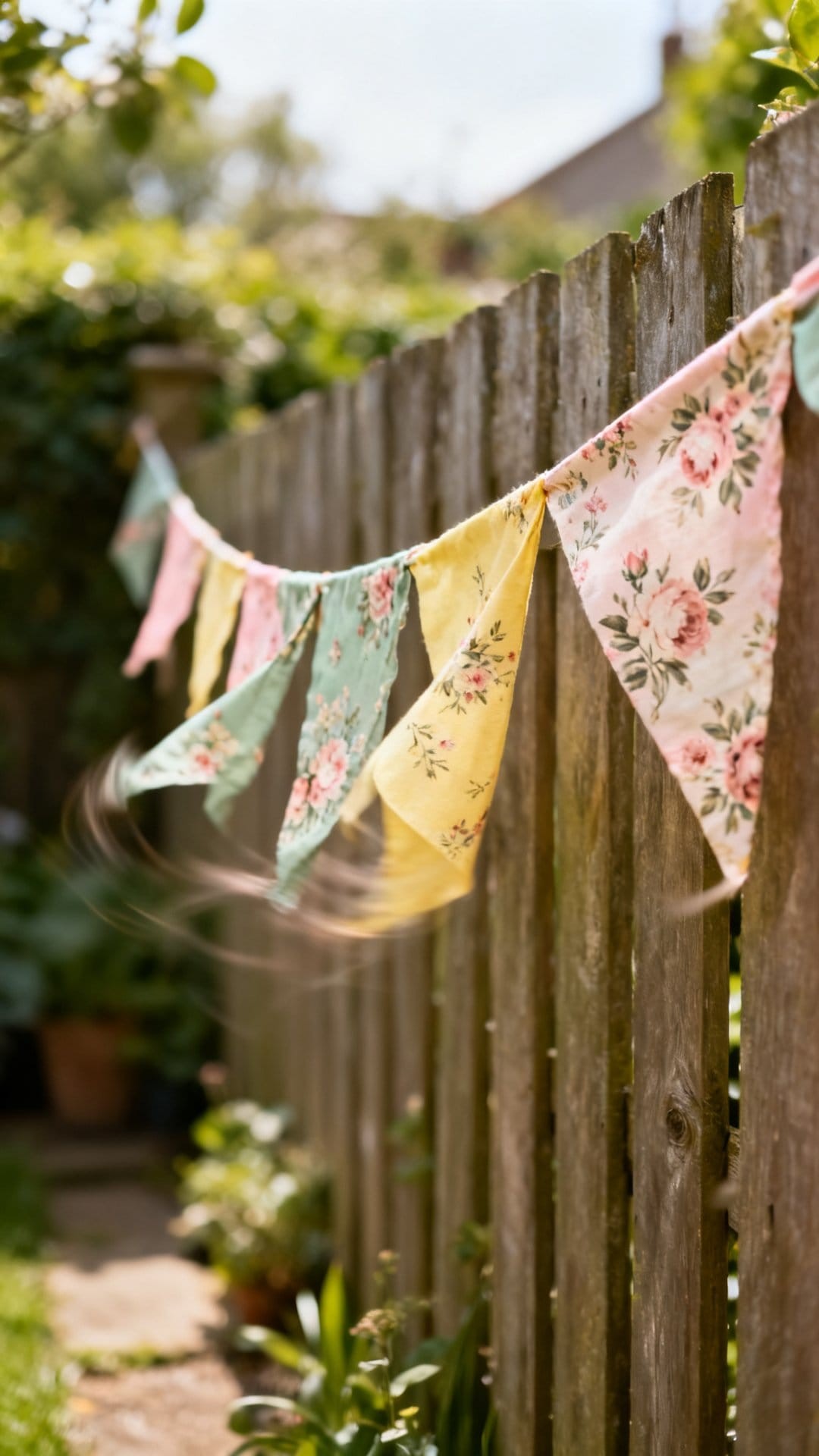 A Floral Garland Draped along a Table or Fence