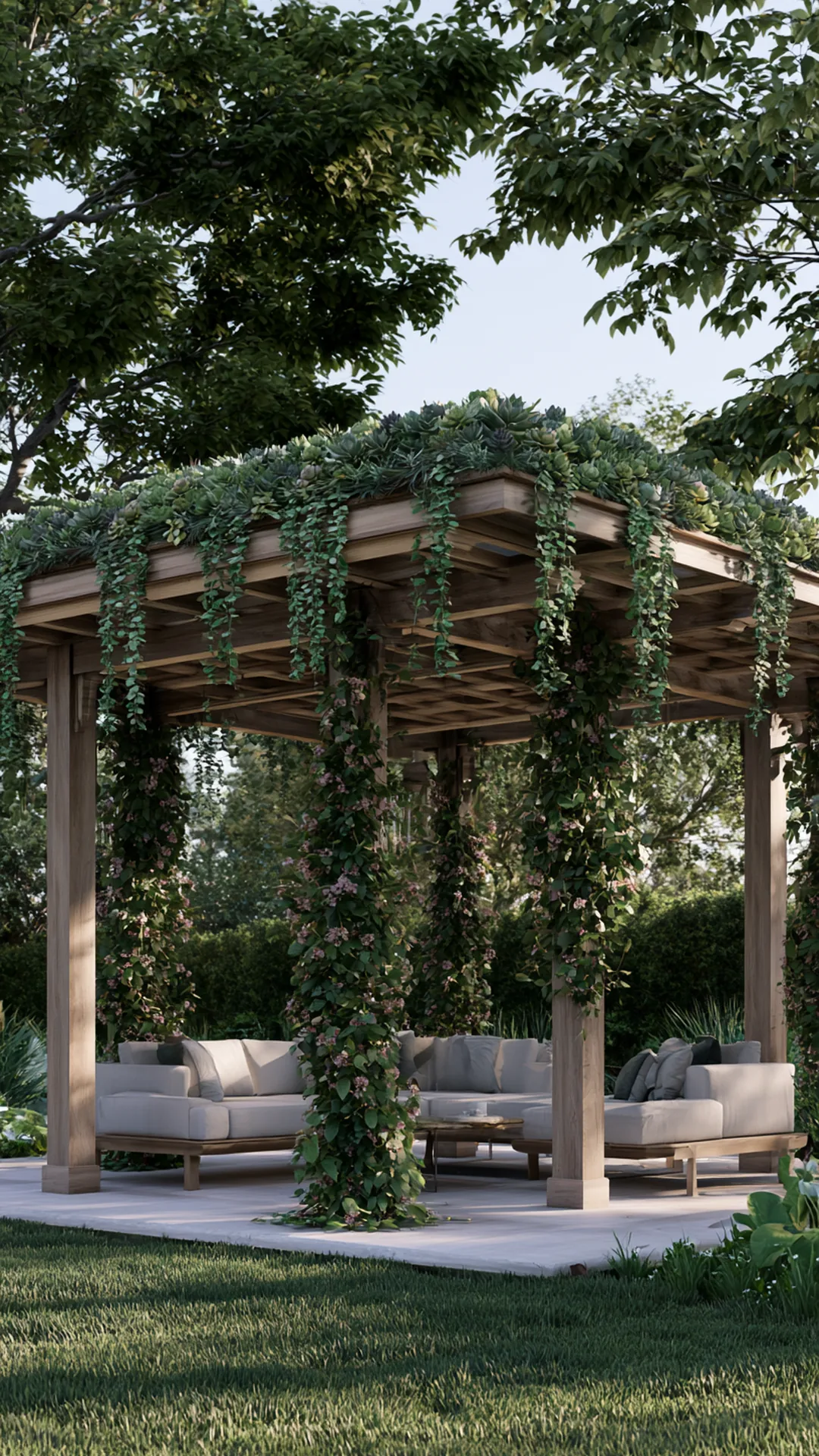 Attached Pergola Extending from the Home's Exterior