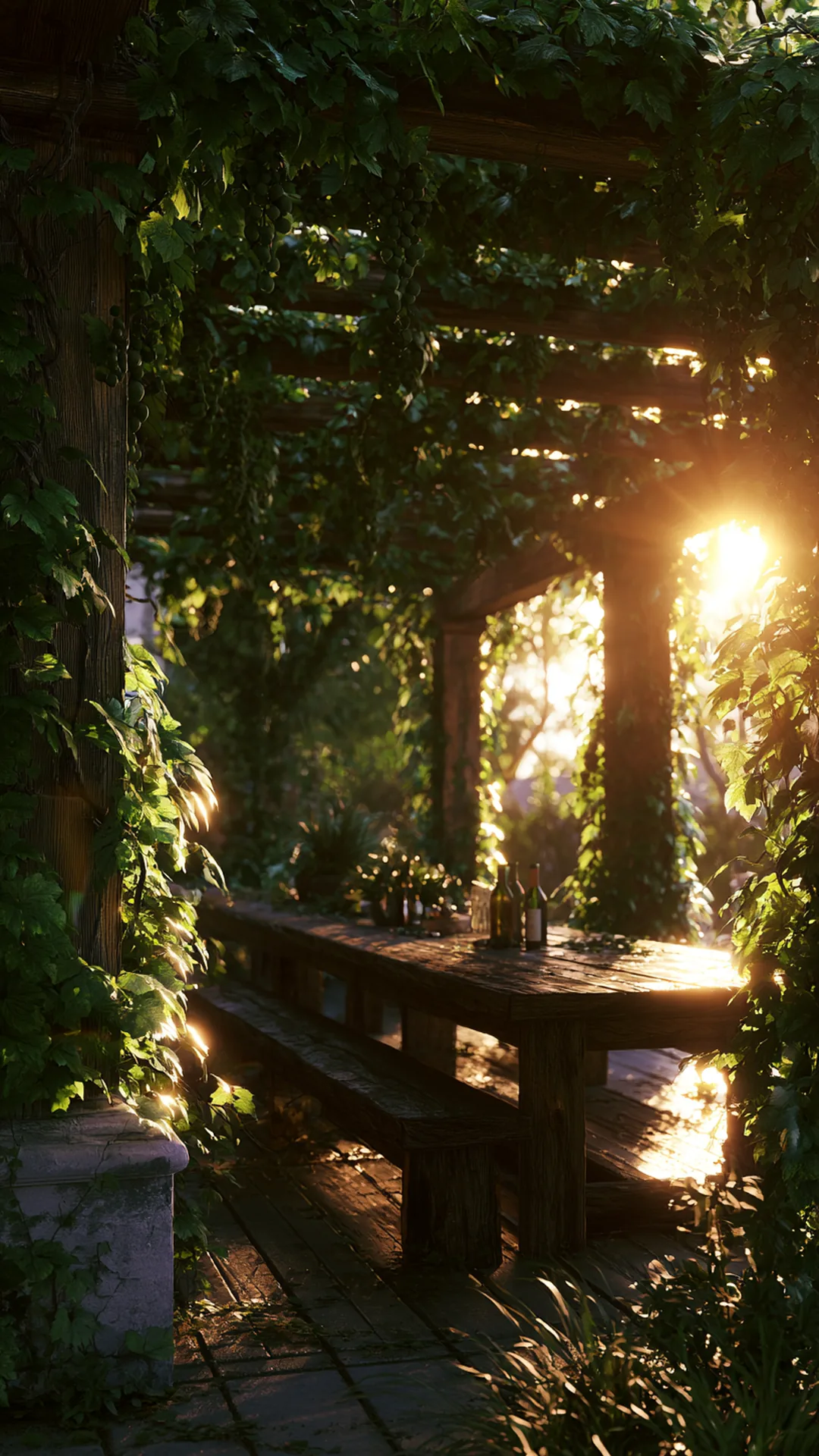 Cedar Wood Pergola for Natural Warmth