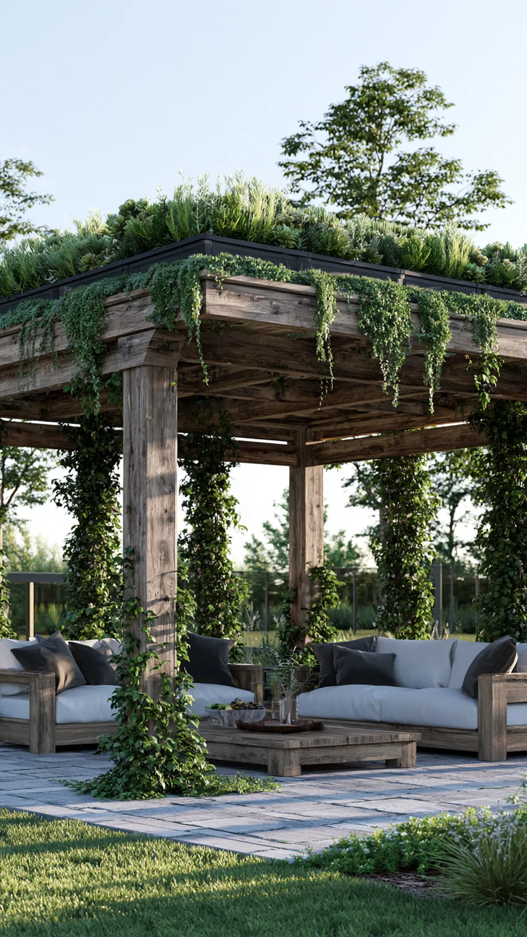 Pergola Over an Outdoor Dining Area