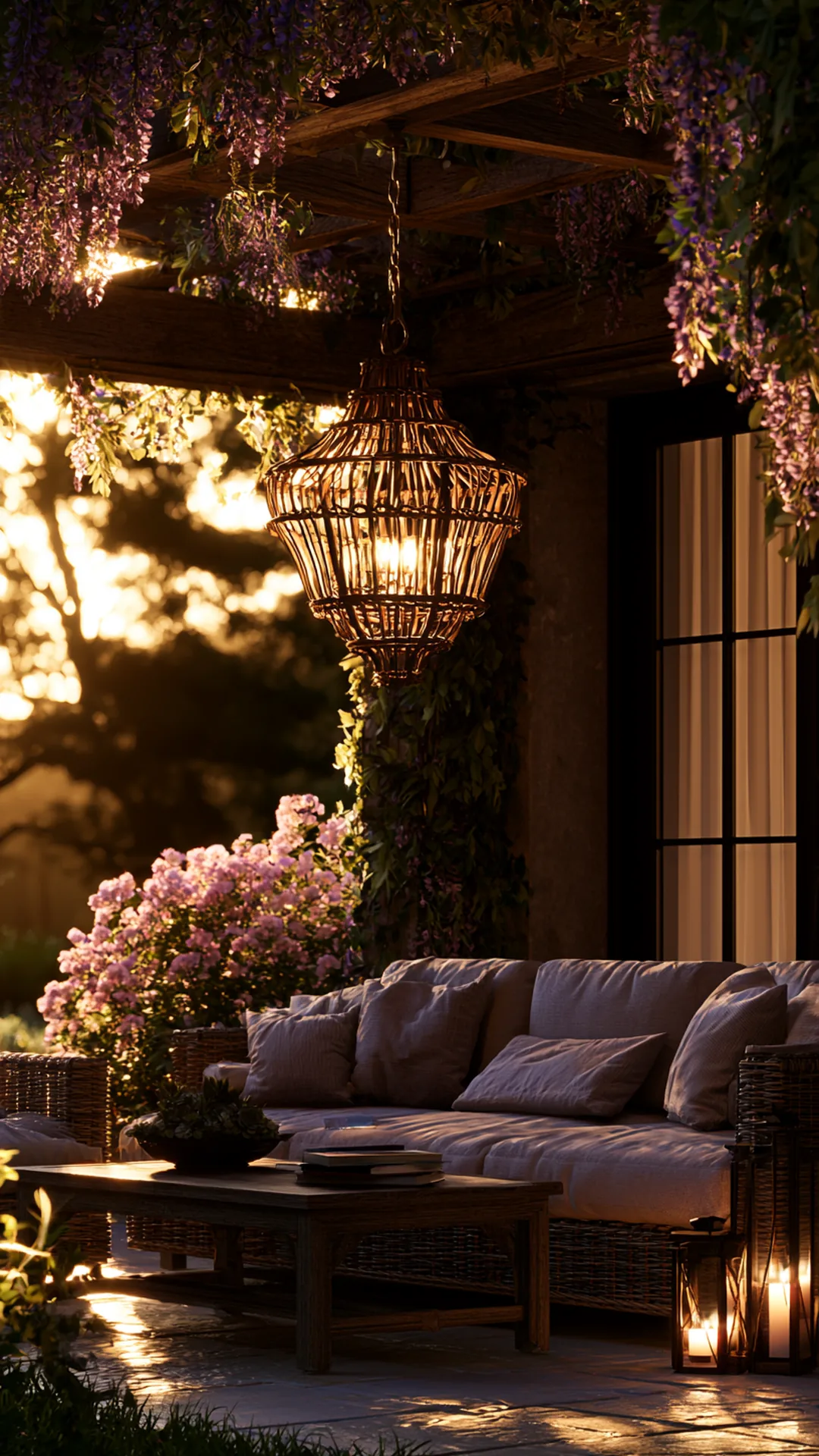 Pergola with a Fire Pit as the Centerpiece