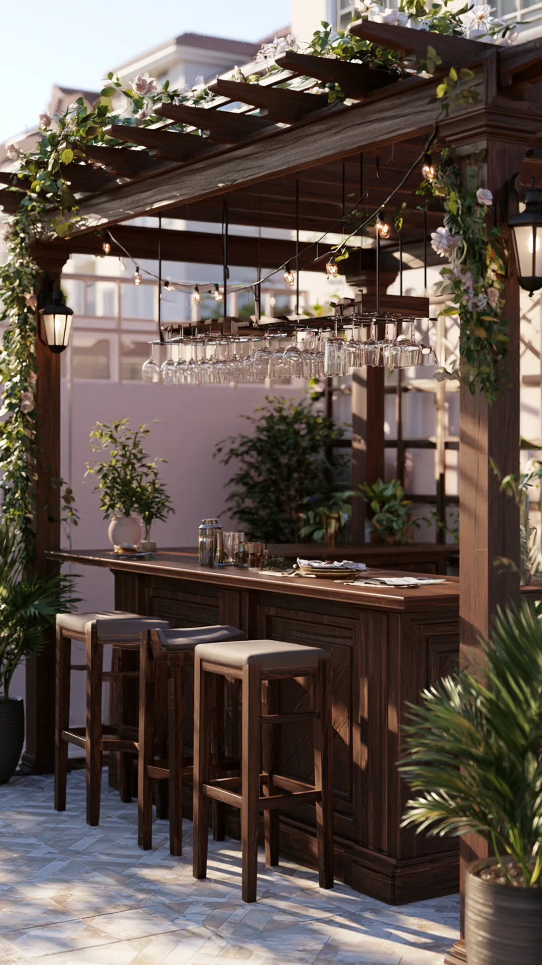 Pergola Paired with an Outdoor Kitchen or Bar