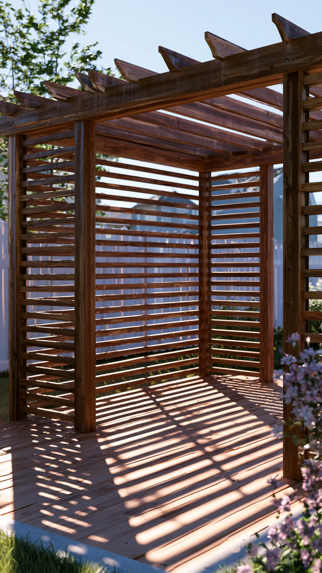 Minimalist Steel-Frame Pergola for a Modern Patio