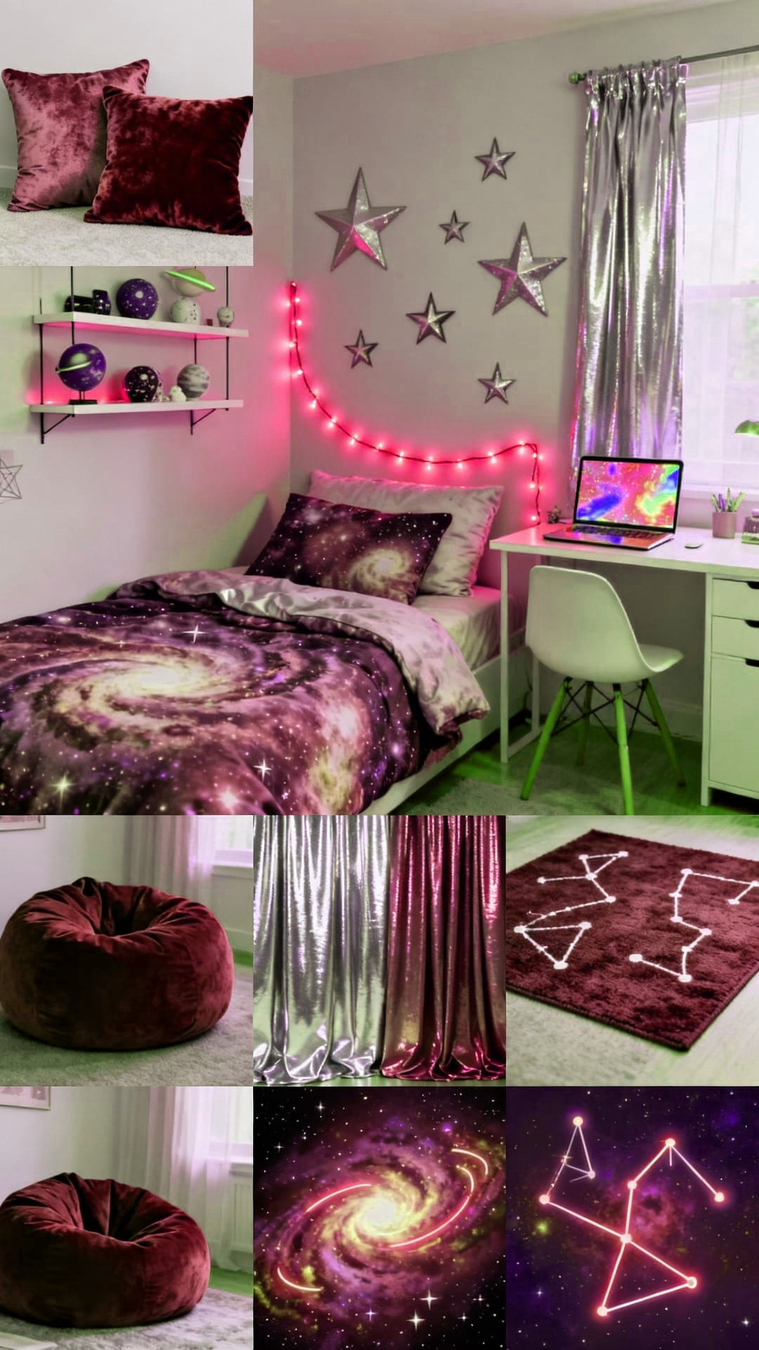 A Pink Canopy or Draped Fabric over the Bed