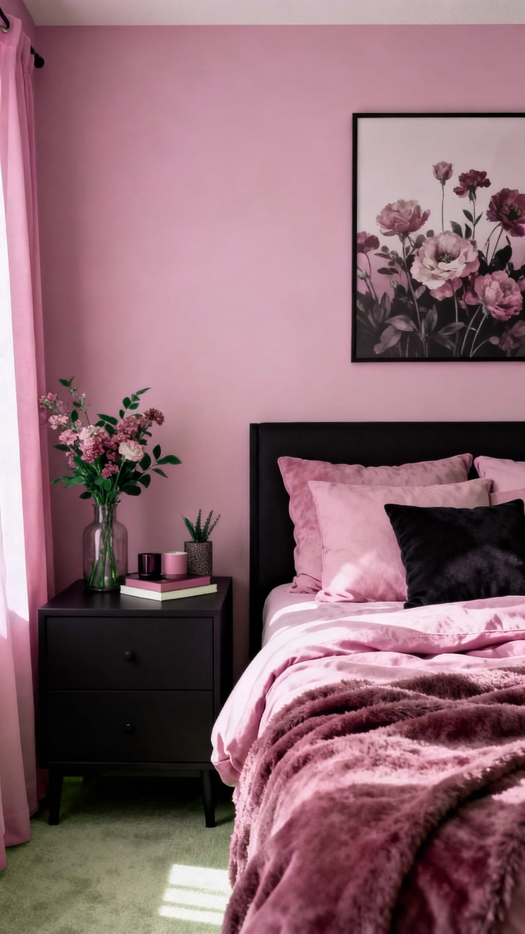 Millennial Pink Walls with Minimalist Decor
