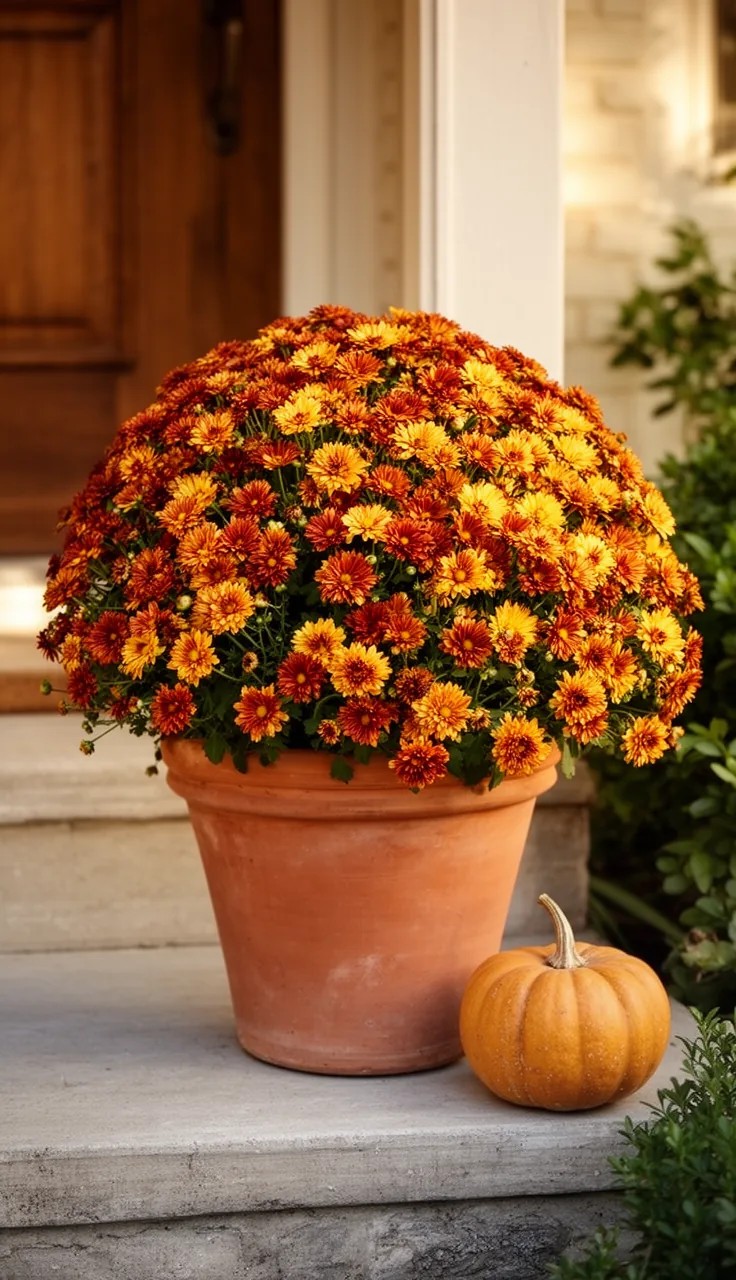 Mums Layered with Ornamental Cabbage