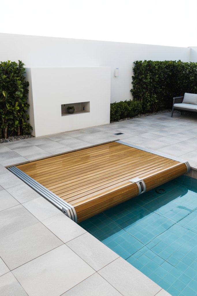 14. A Low-Profile Plunge Pool with an Automated Retractable Cover