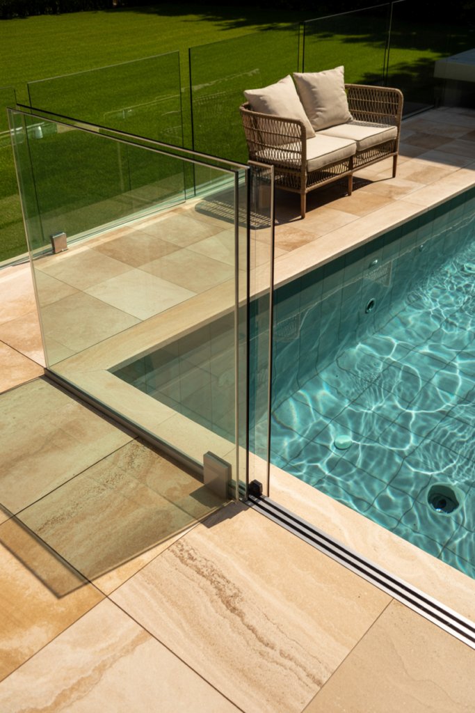 7. A Plunge Pool with Frameless Glass Fencing for Open Visual Flow