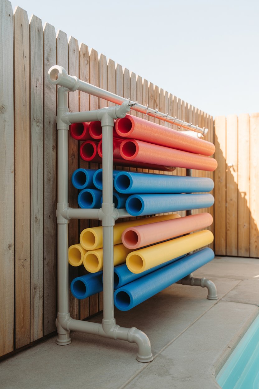 11. A Rolling Storage Cart for Easy Poolside-to-Shed Transport