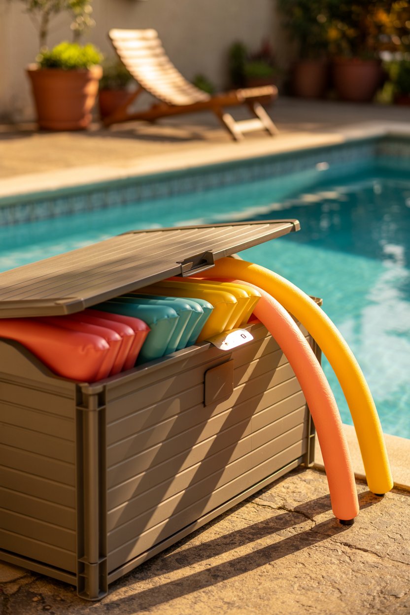4. A Heavy-Duty Deck Box with Weatherproof Storage