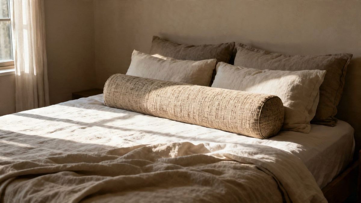 Opulent Maximalist Pillow Layering with Velvet and Satin on Grand Queen Bed