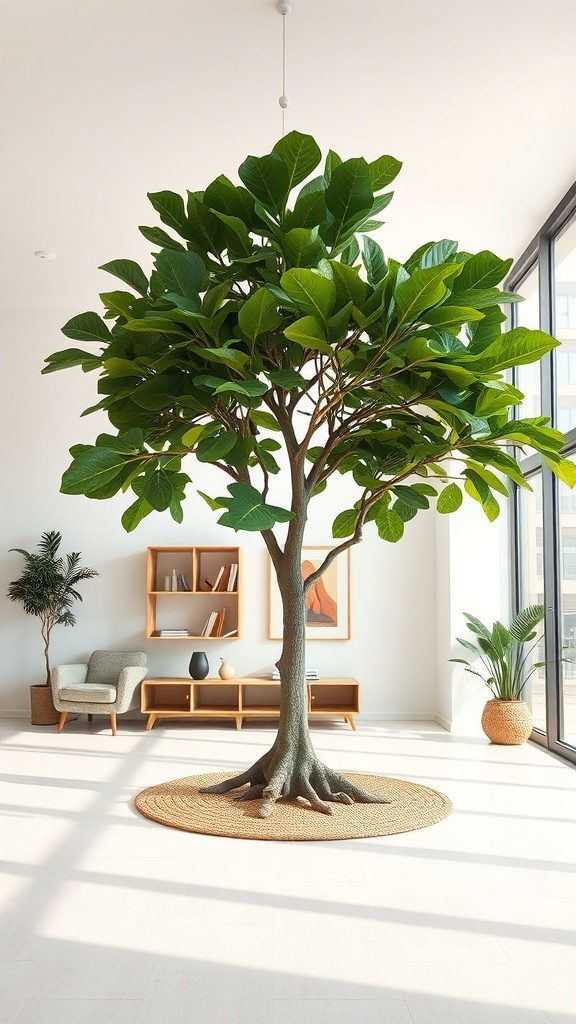 A Statement Floor Plant as a Room's Focal Point