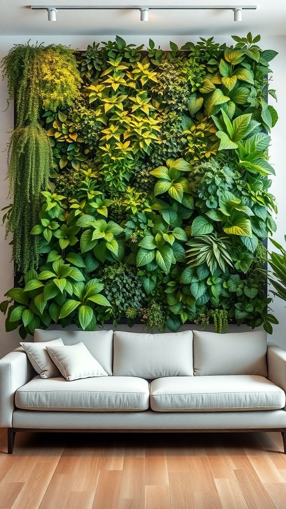 A Plant Wall or Vertical Garden for a Lush Accent