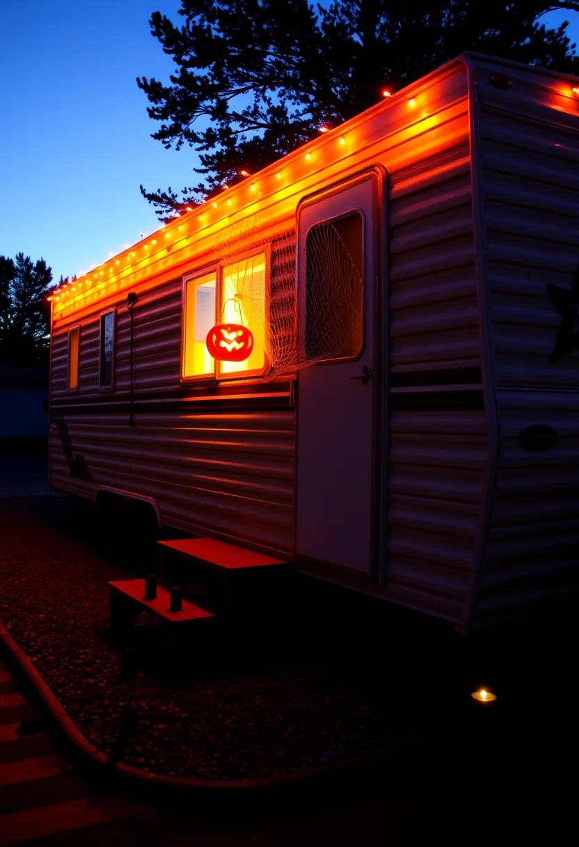 1. Battery-Operated String Lights in Orange and Purple for the Awning