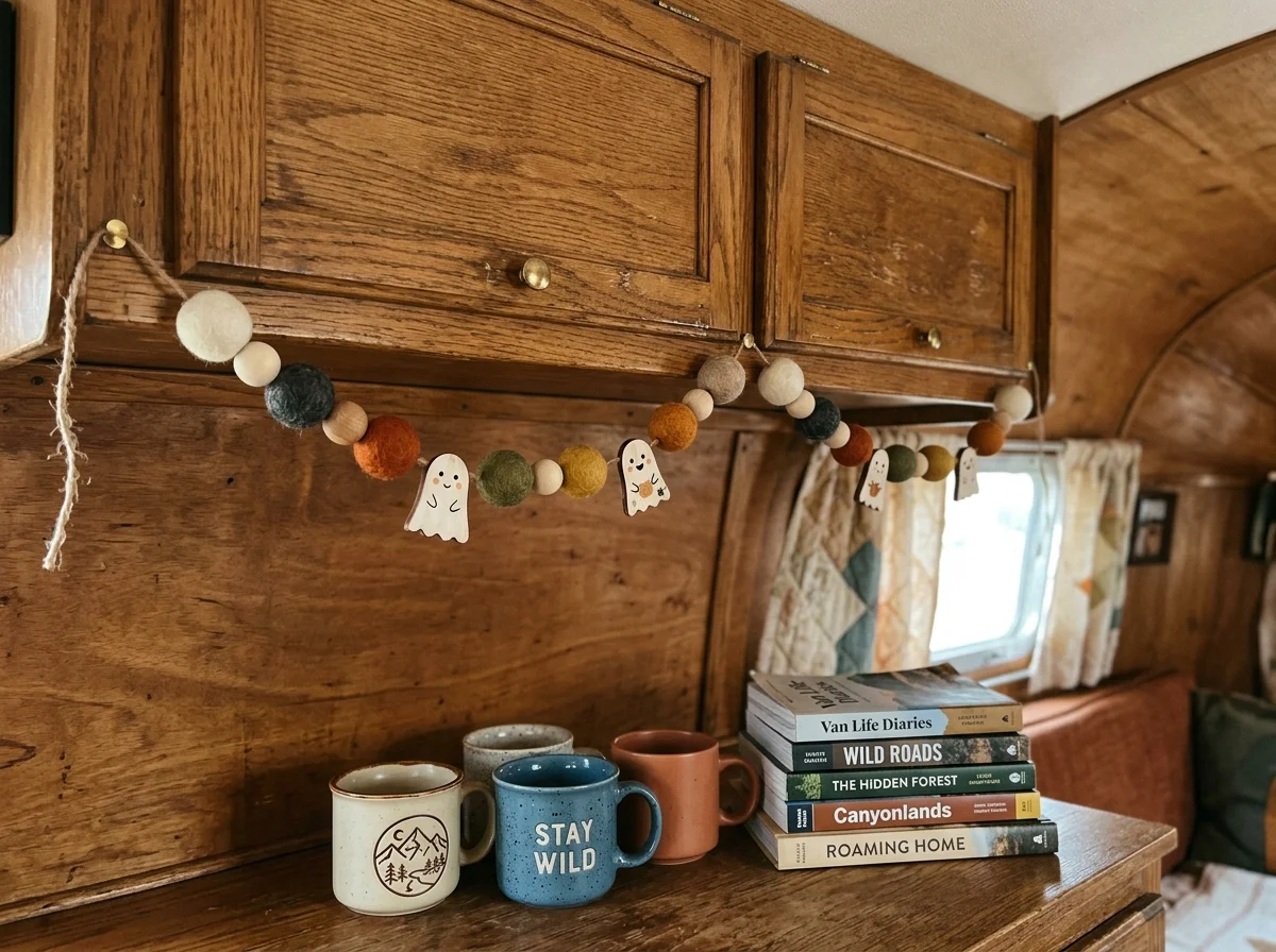 10. A Compact, Packable Garland for Interior Shelving