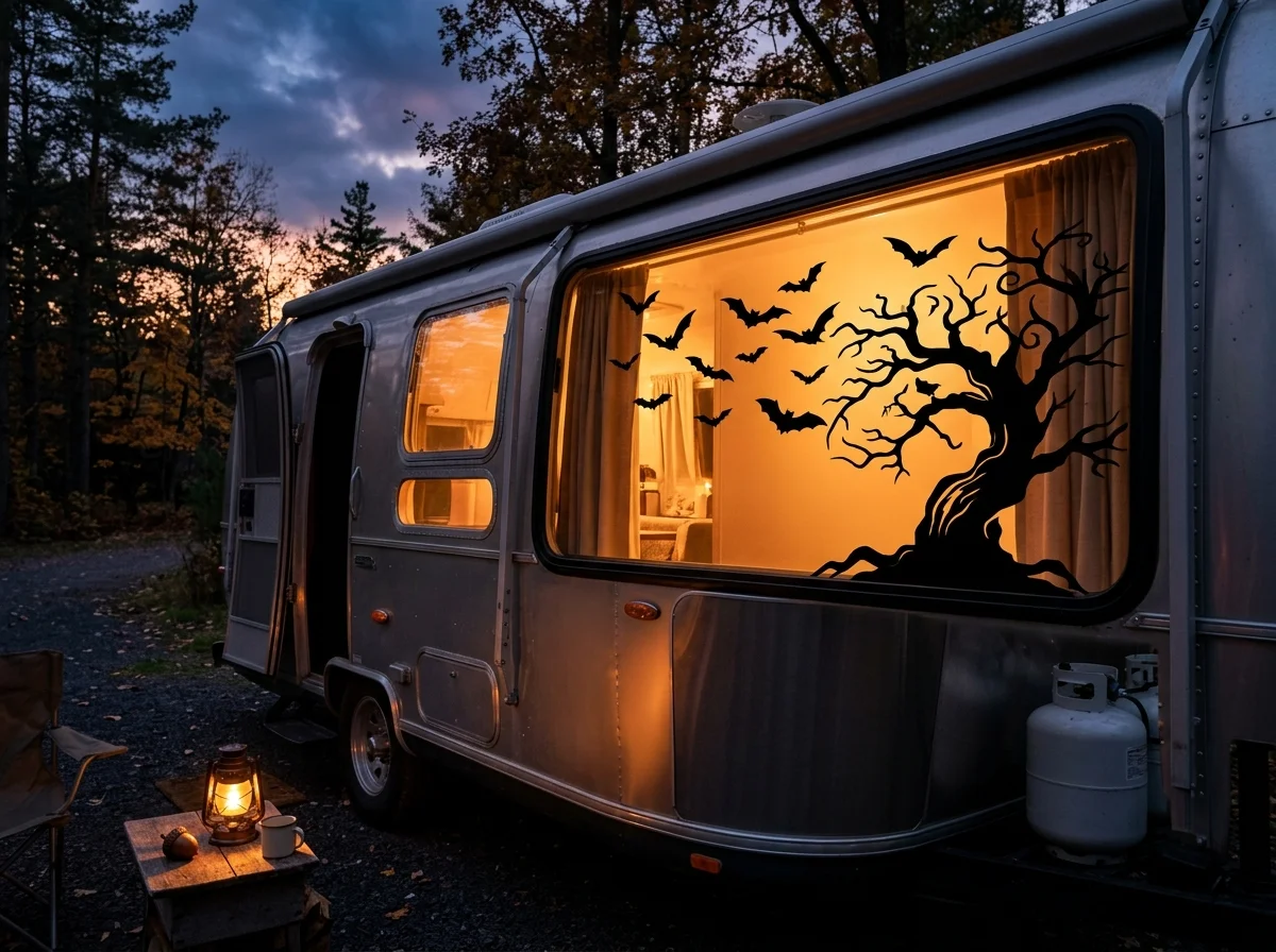 4. Removable Window Clings for a Spooky Silhouette Effect