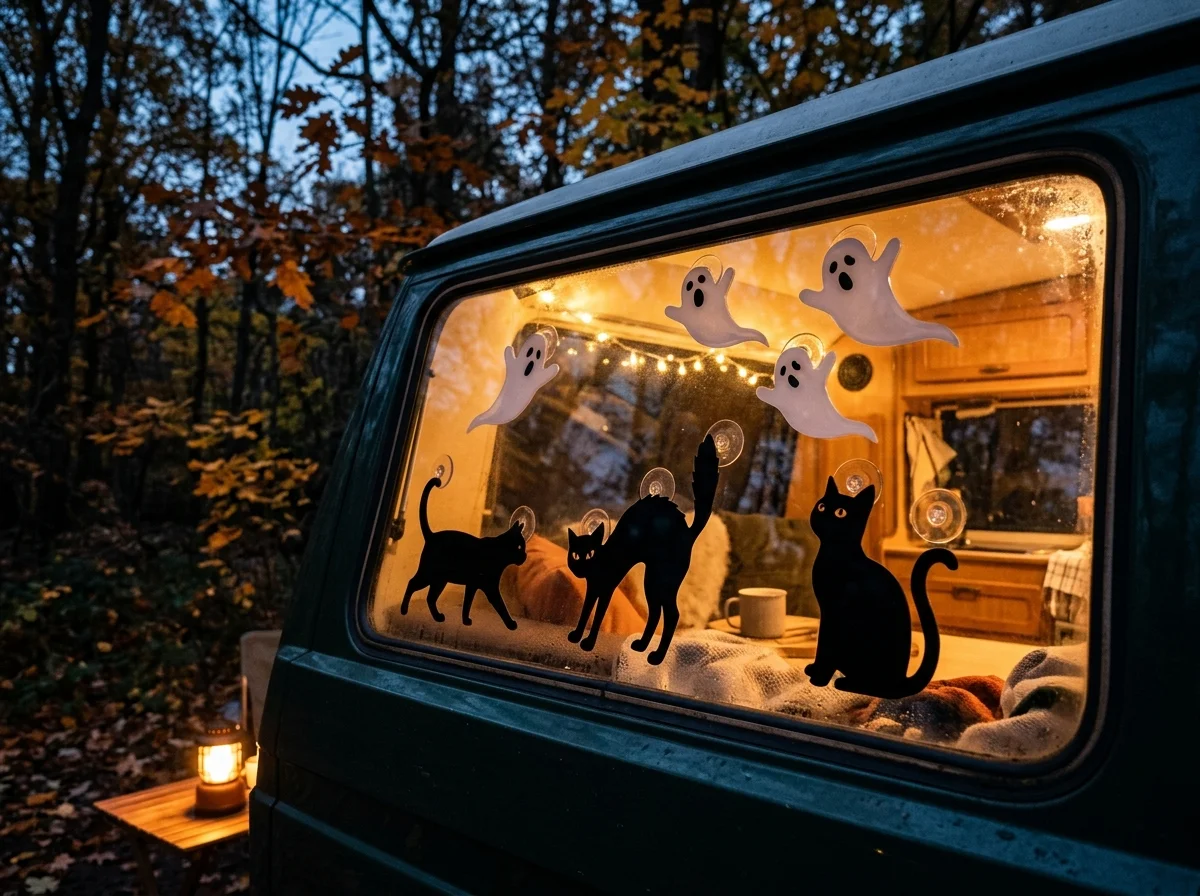 9. Suction-Cup Mounted Spooky Silhouettes for Windows