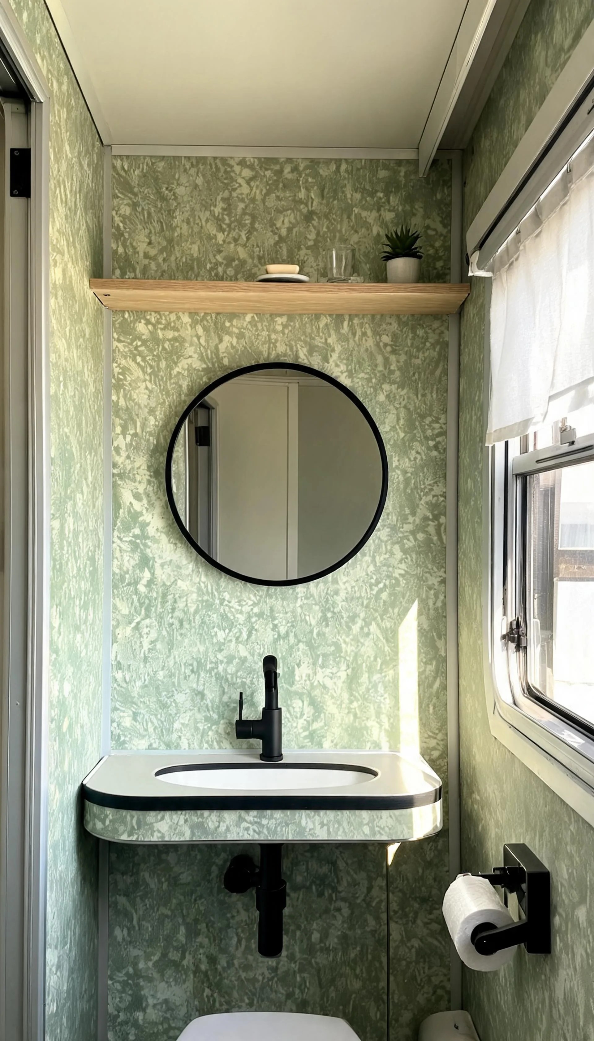 Wallpaper Paired with Wood Trim for a Polished, Finished Look
