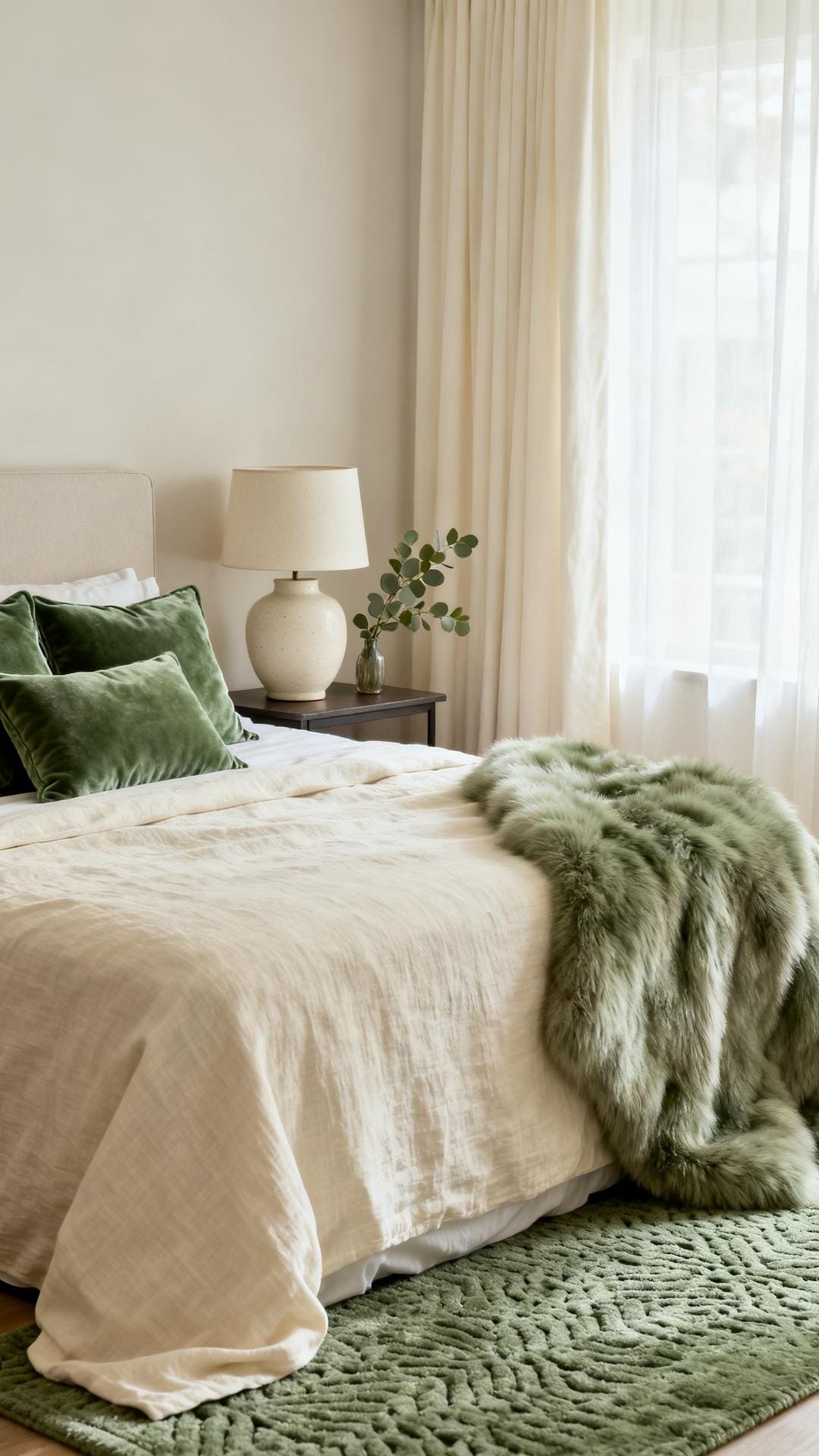 Cream Walls with Sage Green Furniture