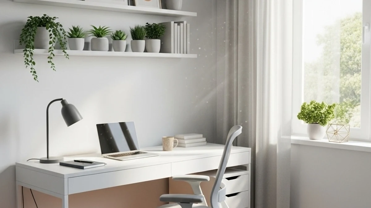 A dedicated home office with a proper desk setup