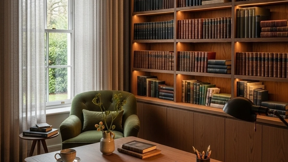 A meditation or yoga space with calming decor