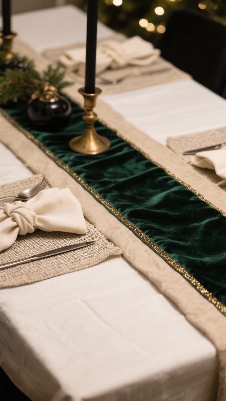 A Layered Gold and White Centerpiece with Candles