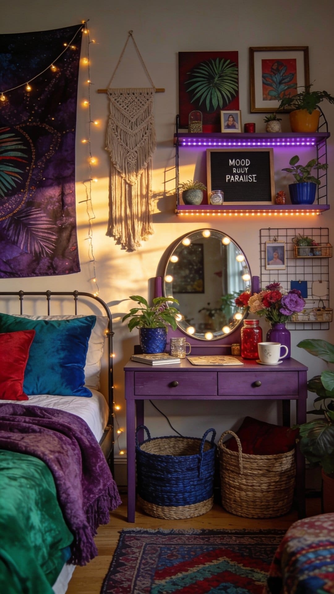 A DIY Photo Collage Wall with String and Clips