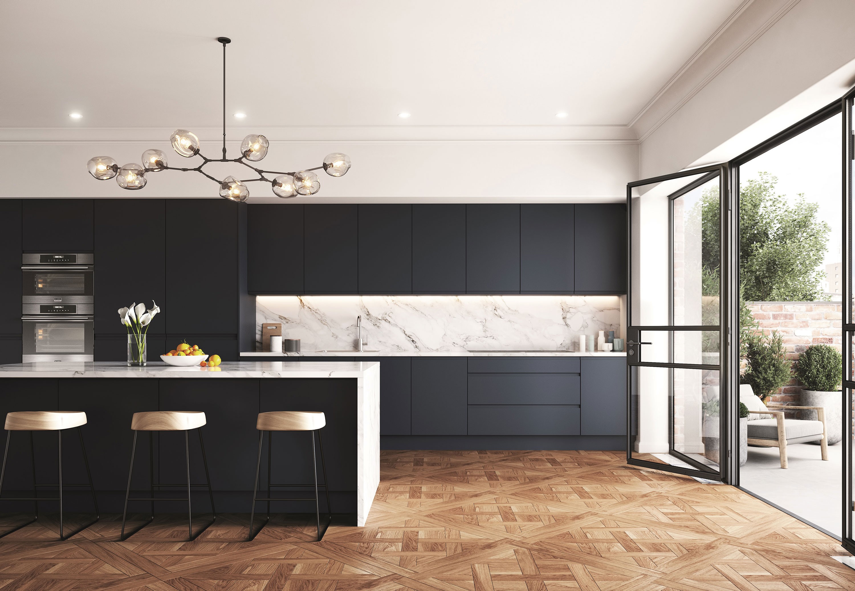 Navy Blue Kitchen Cabinets