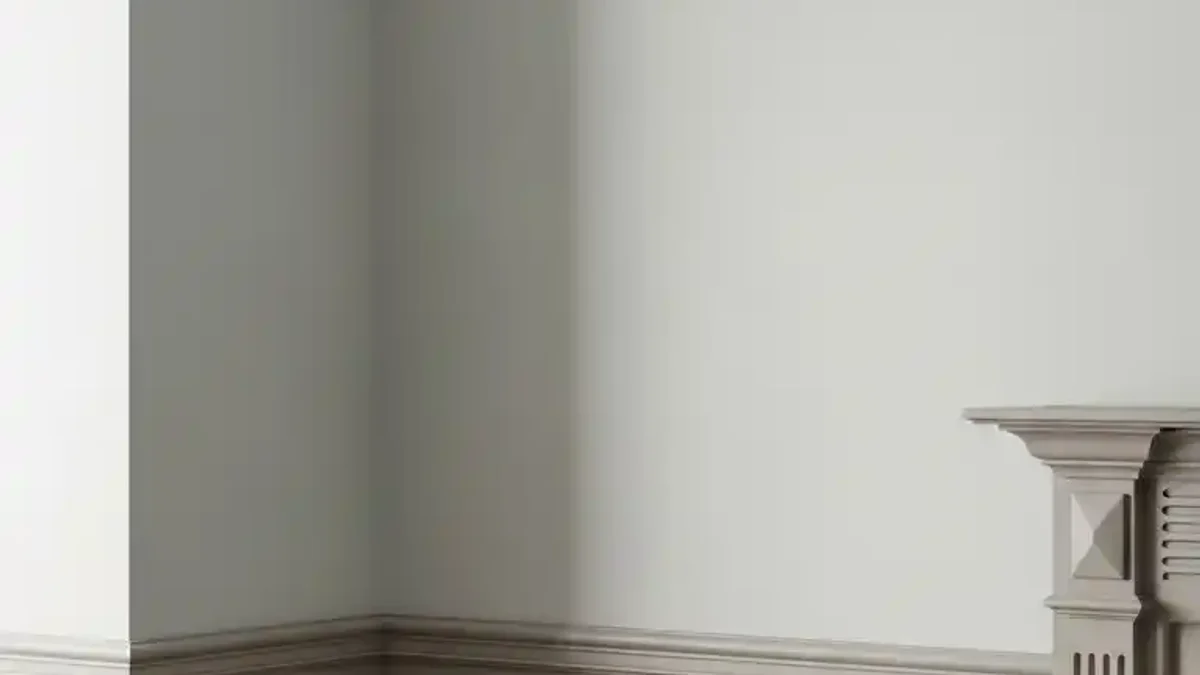 Small dining table styled with a soft textured linen runner and two-tone wall warmth