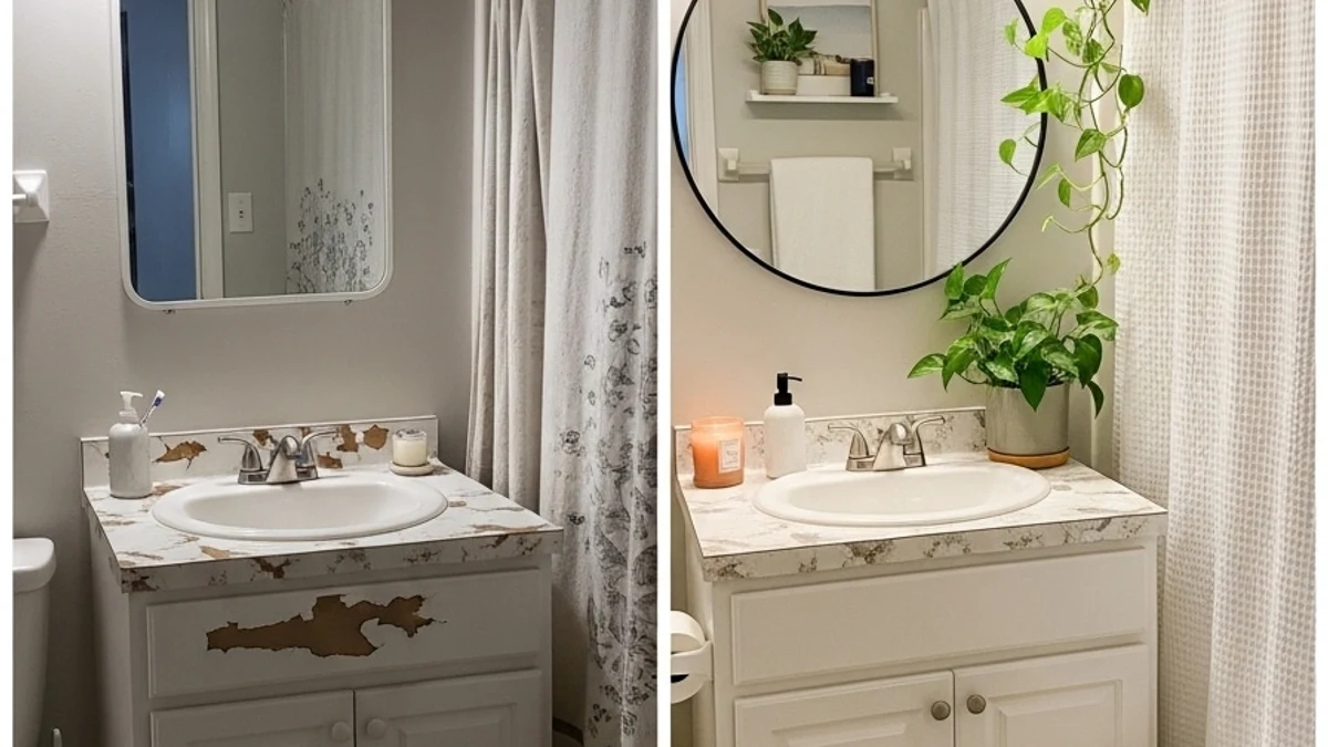 A decorative box for extra toiletries