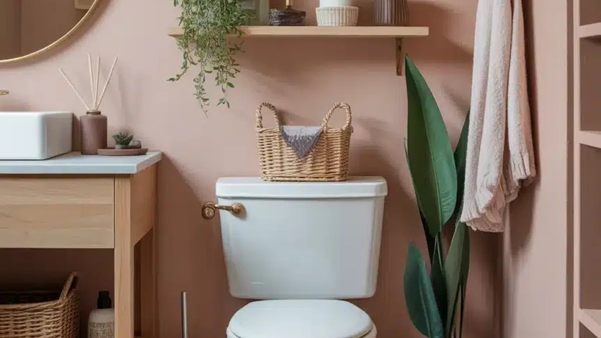 A mini bookend with one or two bathroom-appropriate books