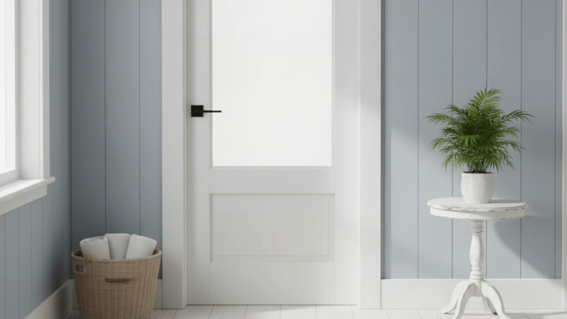 Color-Matched Door and Trim in Contemporary Entryway