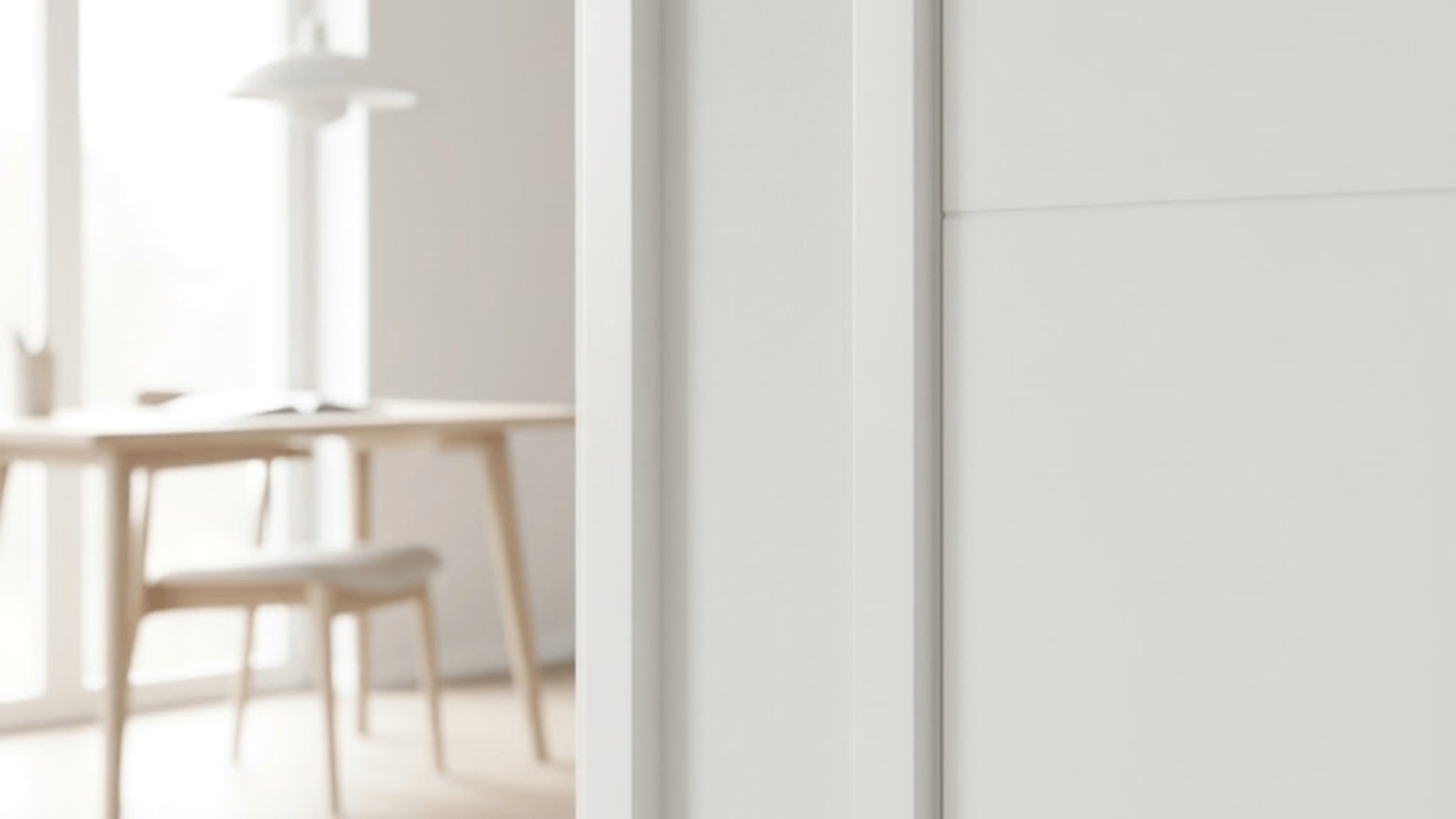 Minimalist Flat-Panel Door Trim in Modern Hallway
