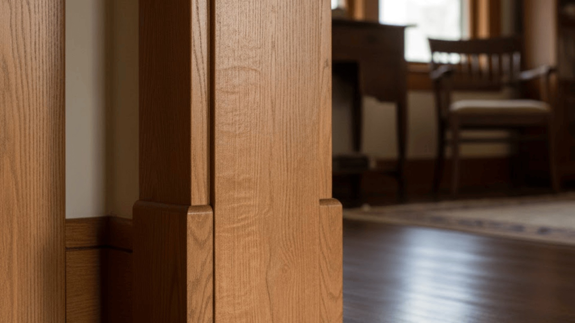 Square-Edge Door Trim in Contemporary Study