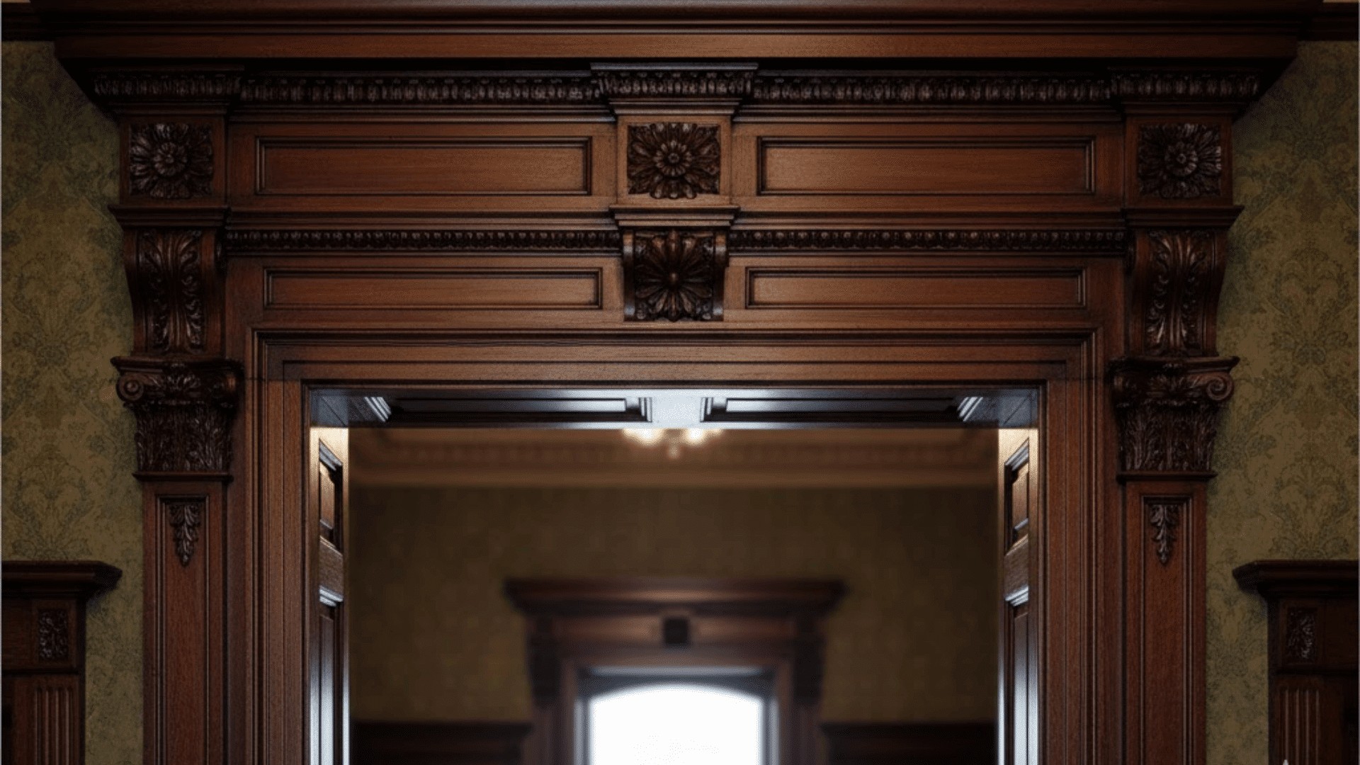 Stepped Layered Door Trim Profile in Living Room