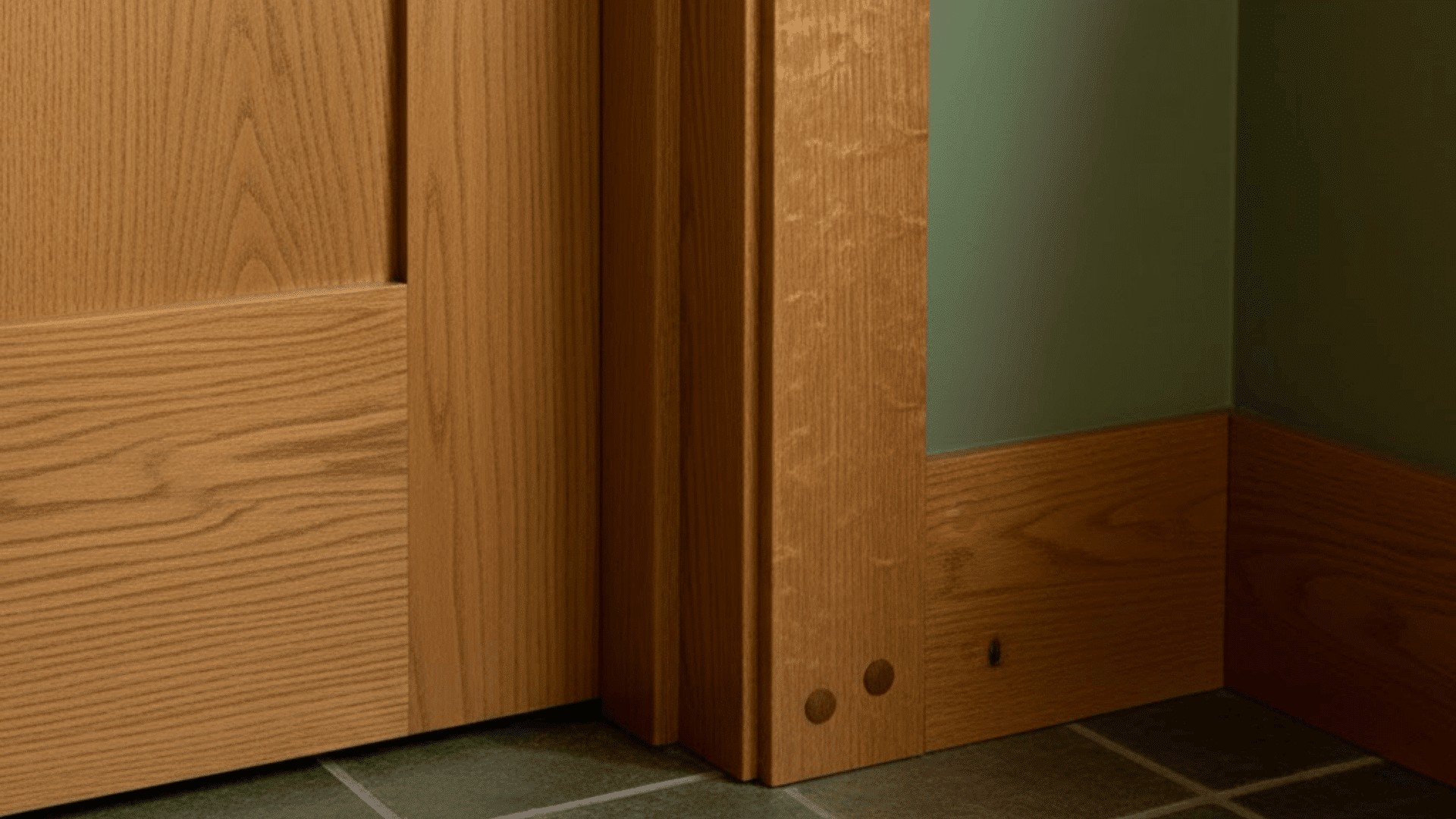 Two-Tone Door Trim with Dark Frame and Light Wall