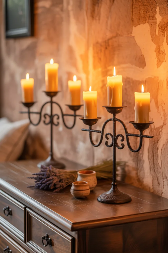 7. Warm Amber Lighting for an Old-World Glow